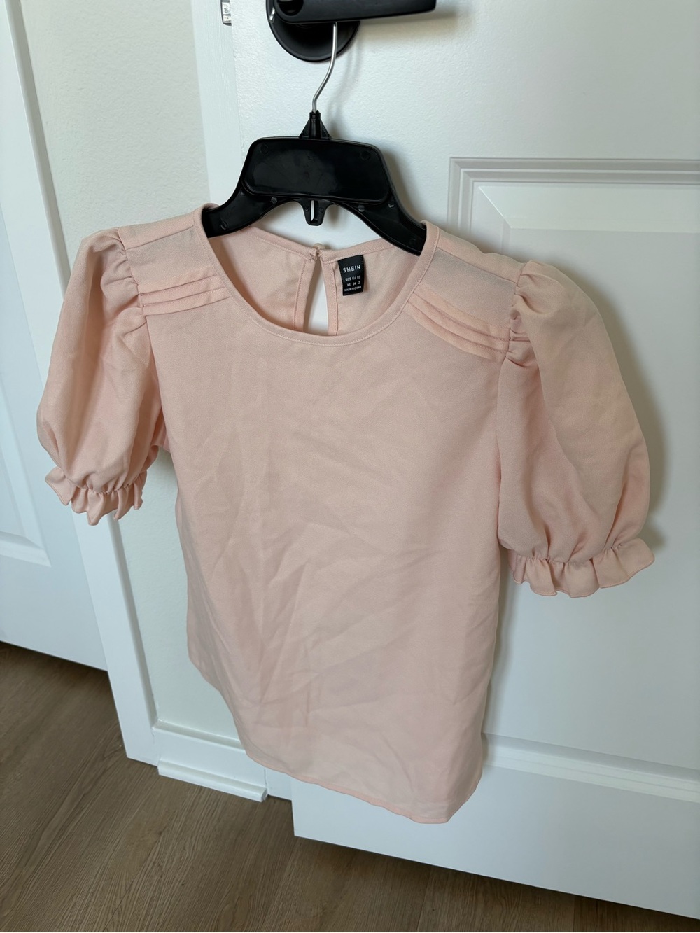 SHEIN Blush Pink Puff Sleeve Top - Women’s Clothing